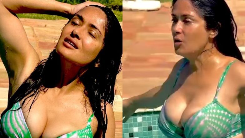 57-letnia Salma Hayek wita sierpień, pluskając się w basenie