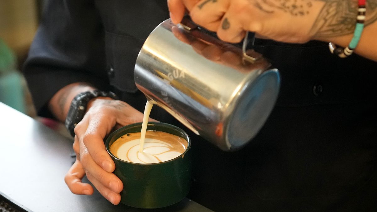 AUSTIN, TEXAS - SEPTEMBER 12: Barista Mateo Ariza works at Mercado Sin Nombre in Austin, Friday, Sept. 12, 2025. (Jay Janner/The Austin American-Statesman via Getty Images)