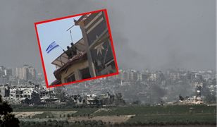 Strefa Gazy z flagą Izraela. Po raz pierwszy od 2005 roku