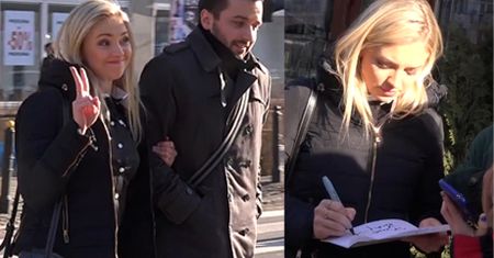 Kurdej-Szatan rozdaje autografy pod TVN-em