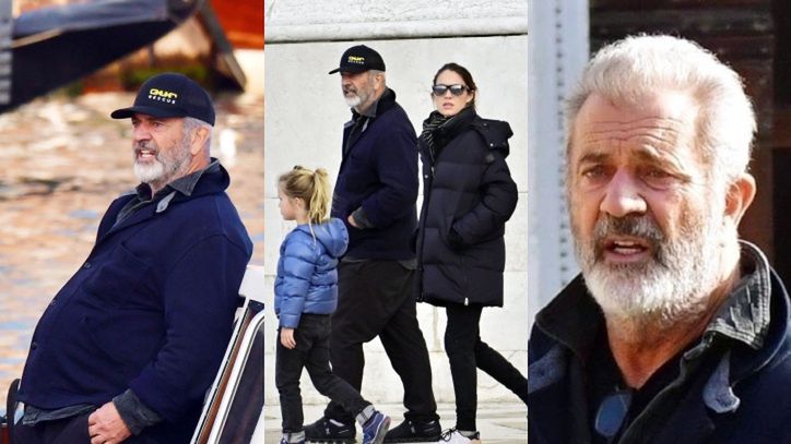 Mel Gibson eksploruje Wenecję z młodszą o 35 lat małżonką i 5-letnim synem