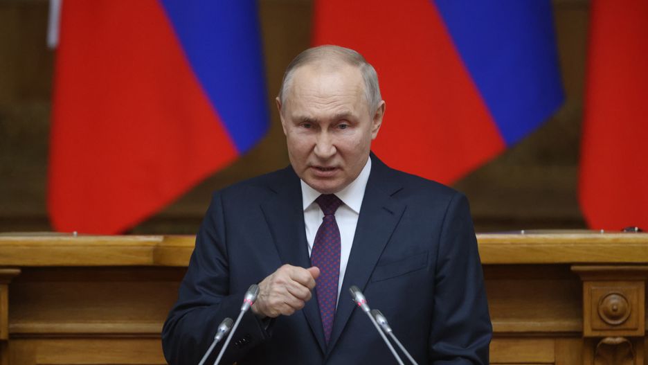 Putin Attends The Council Of Lawnmakers In Saint Petersburg
SAINT PETERSBURG, RUSSIA - APRIL 28: (RUSSIA OUT) Russian President Vladimir Putin delivers speech during the Council of Lawmakers annual plenary session on April 27, 2023, in Saint Petersburg, Russia. Putin is taking a one-day trip to Saint Petersburg for the meeting with heads of regional parliaments, State Duma and Council of the Federation. (Photo by Contributor/Getty Images)
Contributor