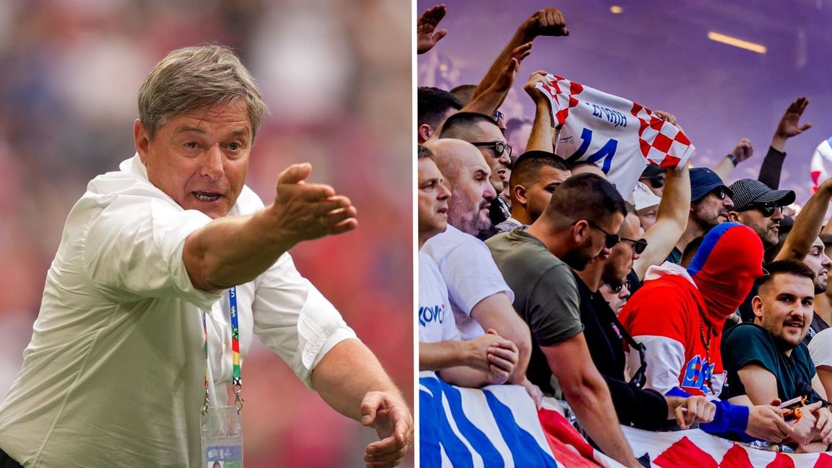 Getty Images / Alex Caparros - UEFA /  Eric Verhoeven/Soccrates / Na zdjęciu: trener reprezentacji Serbii Dragan Stojković oraz kibice reprezentacji Chorwacji