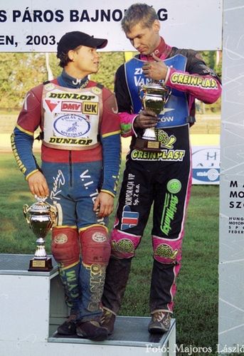 Duet Janusz Ślączka - Norbert Magosi, jeszcze za czasów wspólnych startów na torze.