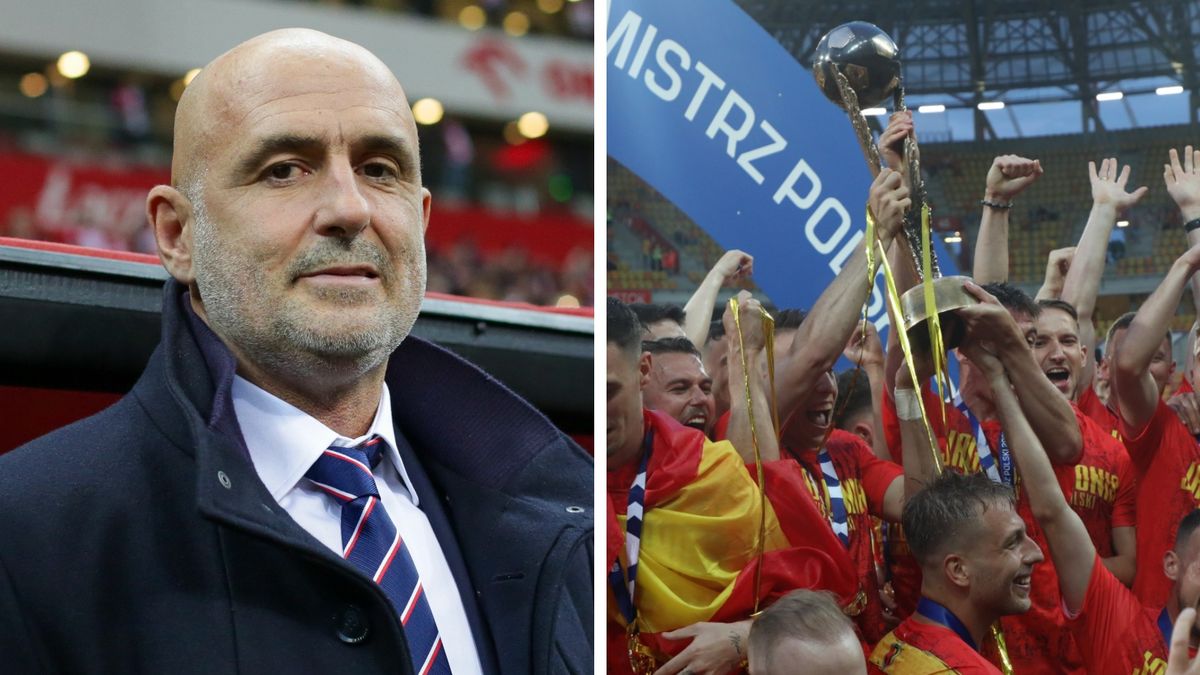 Getty Images / Grzegorz Wajda/SOPA Images/LightRocket / Na zdjęciu: Michał Probierz i radość zawodników Jagiellonii Białystok po zdobyciu mistrzostwa (PAP/Artur Reszko)