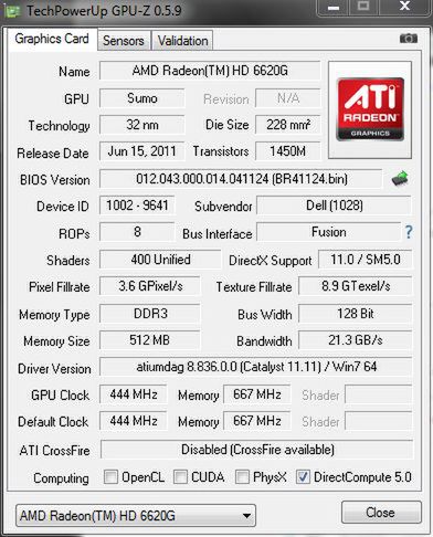 Dell Inspiron Q15R (M5110) - test wersji z APU AMD A8-3500M 15