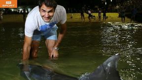 Federer kontra... delfin. Ręka cała, mogę dalej grać w tenisa