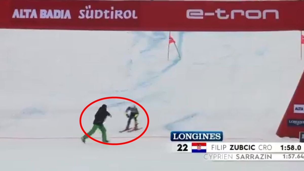 Zdjęcie okładkowe artykułu: Twitter / https://twitter.com/Eurosport_IT / O krok od tragedii w narciarstwie alpejskim