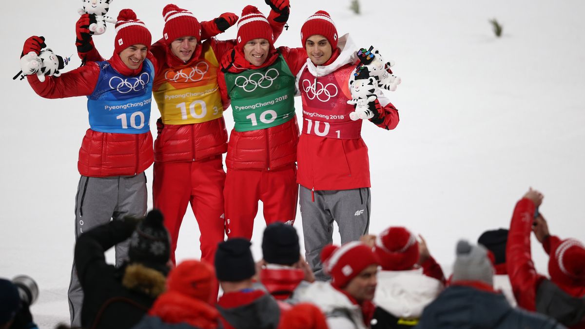 Na zdjęciu od lewej: Kamil Stoch, Dawid Kubacki, Stefan Hula i Maciej Kot