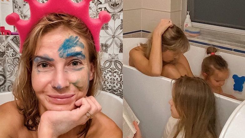 Edyta Pazura pokazuje, jak kąpie się z dziećmi