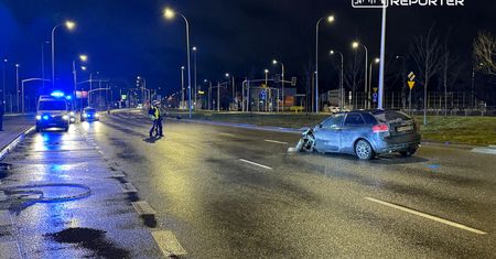 Skosiła audi dwa sygnalizatory. Miała 3,5 promila alkoholu