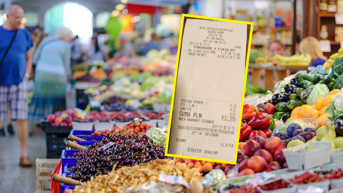 Paragon za suszone śliwki. 