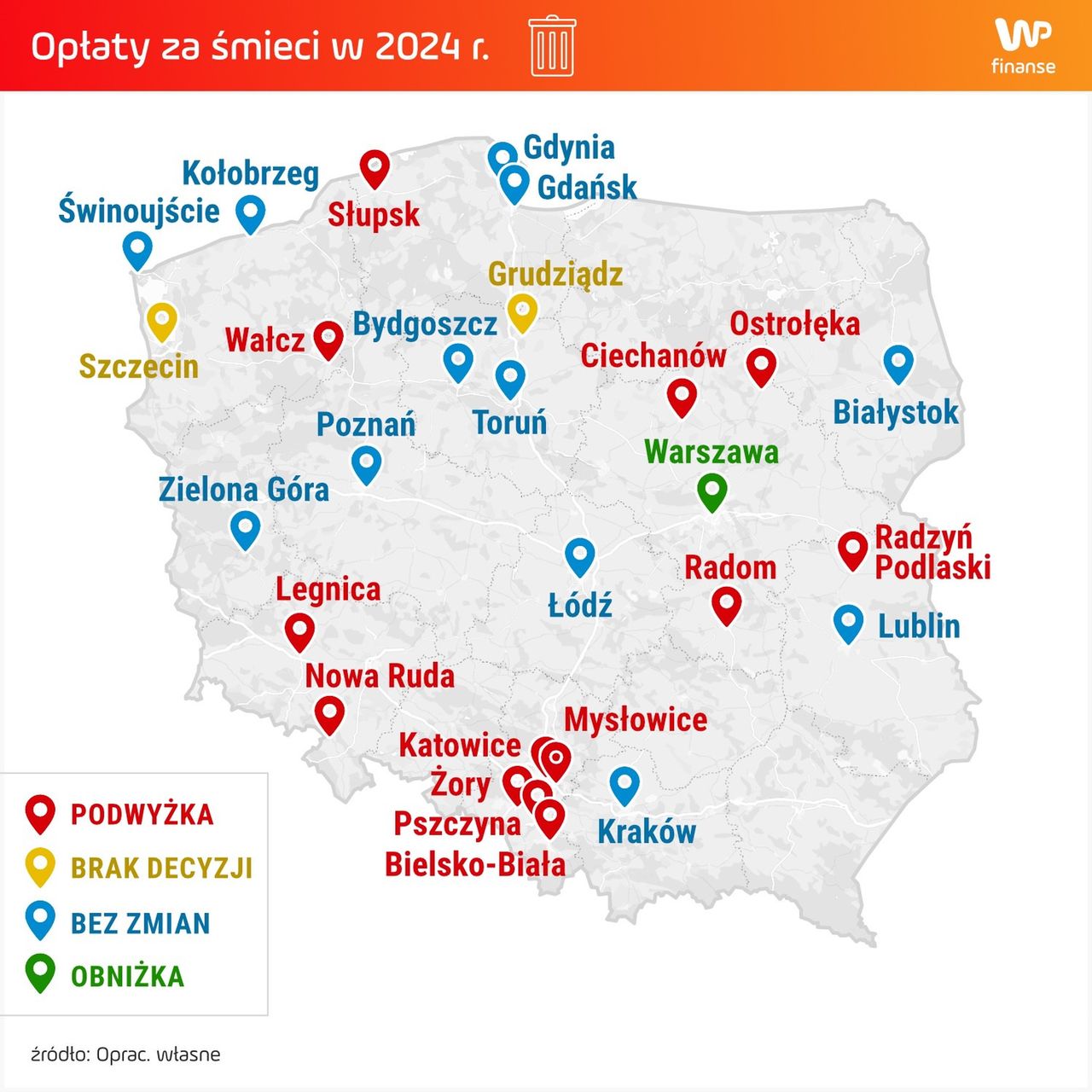 Zmiany w opłatach za wywóz śmieci w polskich gminach w 2024 r.