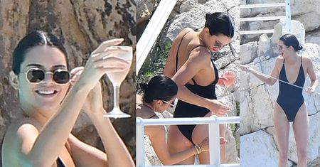 Kendall Jenner raczy się drinkiem i słońcem w basenie w Cannes (ZDJĘCIA)