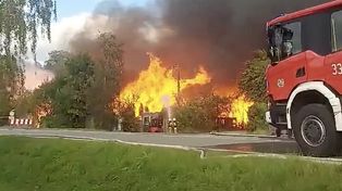 Pożar pod Wrocławiem. Dym widać z kilku kilometrów