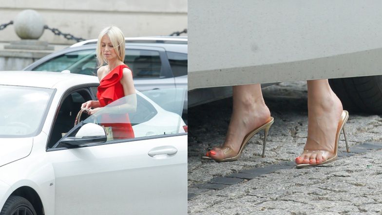 Magdalena Ogórek biegnie po kawę na wynos