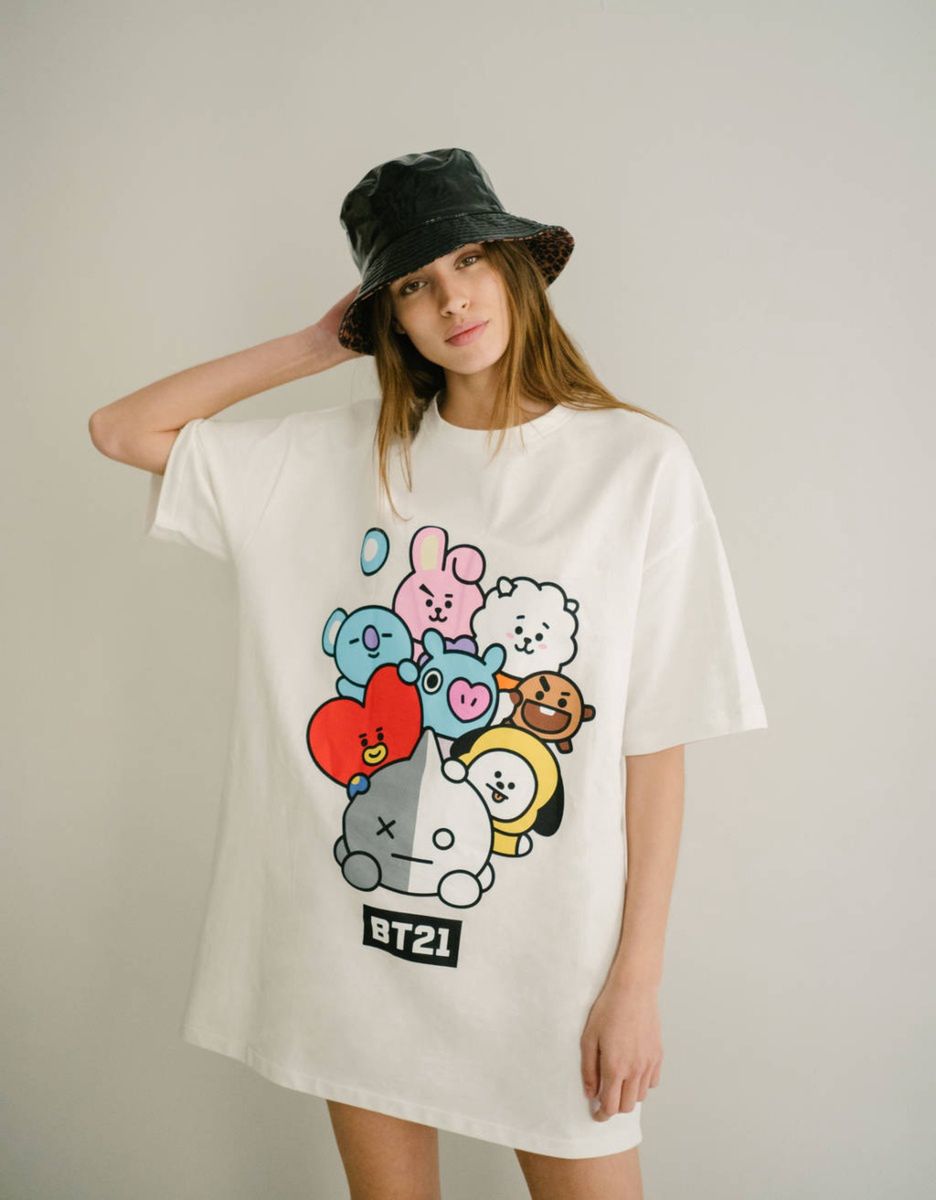 Krótka sukienka typu t-shirt, BERSHKA, 59,90 zł