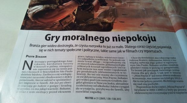 W prasie: pozytywny artykuł o &quot;grach moralnego niepokoju&quot;