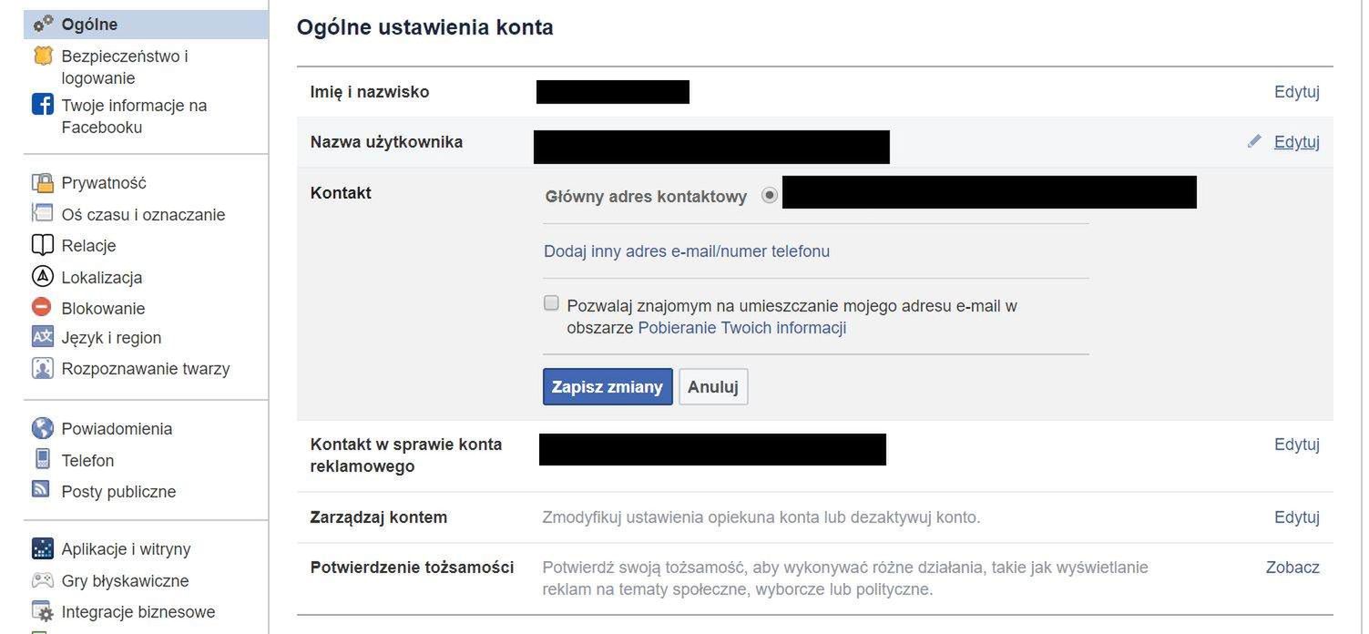 Facebook adres mail 