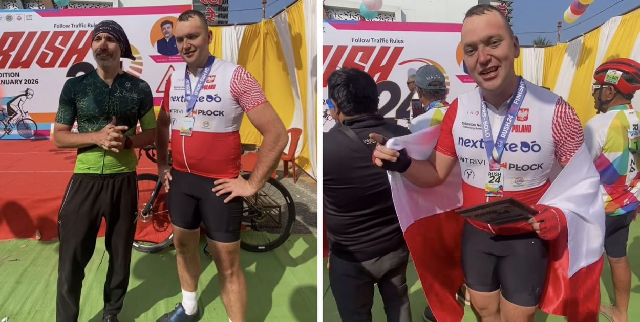 Ekstremalne wyzwanie w Indiach: Sebastian Nowacki z Płocka przejechał 610 km w wyścigu RUSH 24!