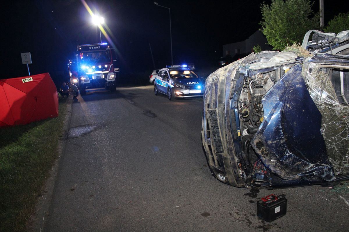 Na drodze powiatowej w miejscowości Brunary doszło do śmiertelnego wypadku