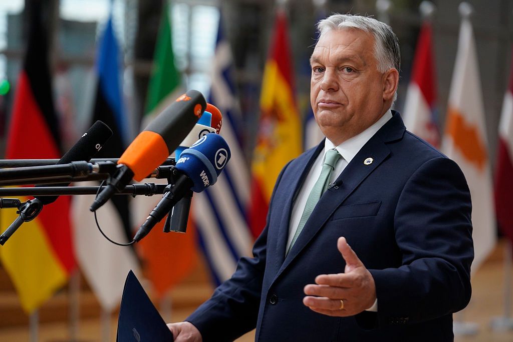 European Council Convenes In Brussels
BRUSSELS, BELGIUM - JUNE 26:  Prime Minister of Hungary Viktor Orban talks with media at European Council on June 26, 2025 in Brussels, Belgium. Leaders from the European Union are meeting in Brussels to discuss the ongoing conflicts in Ukraine and the Middle East, as well as migration and European defence and security. (Photo by Pier Marco Tacca/Getty Images)
Pier Marco Tacca