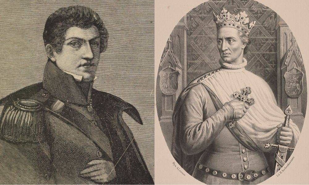Po lewej: Aleksander Lesser, po prawej: Władysław Jagiełło jego 