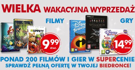 Oto lista gier i filmów dostępnych w ramach Filmaszu w sklepach sieci Biedronka