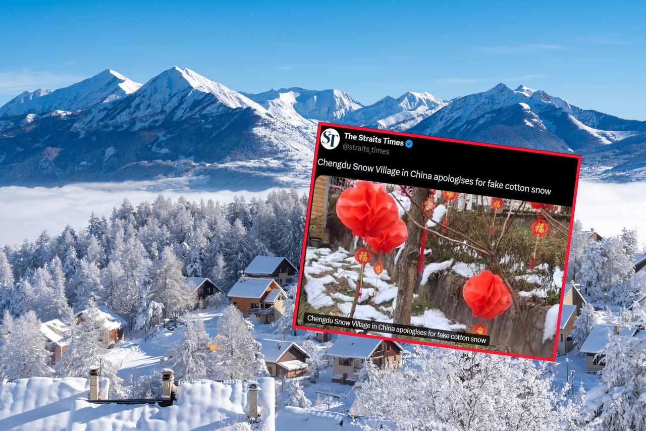 Tourists meet cotton-covered disappointment at "Snow Village"