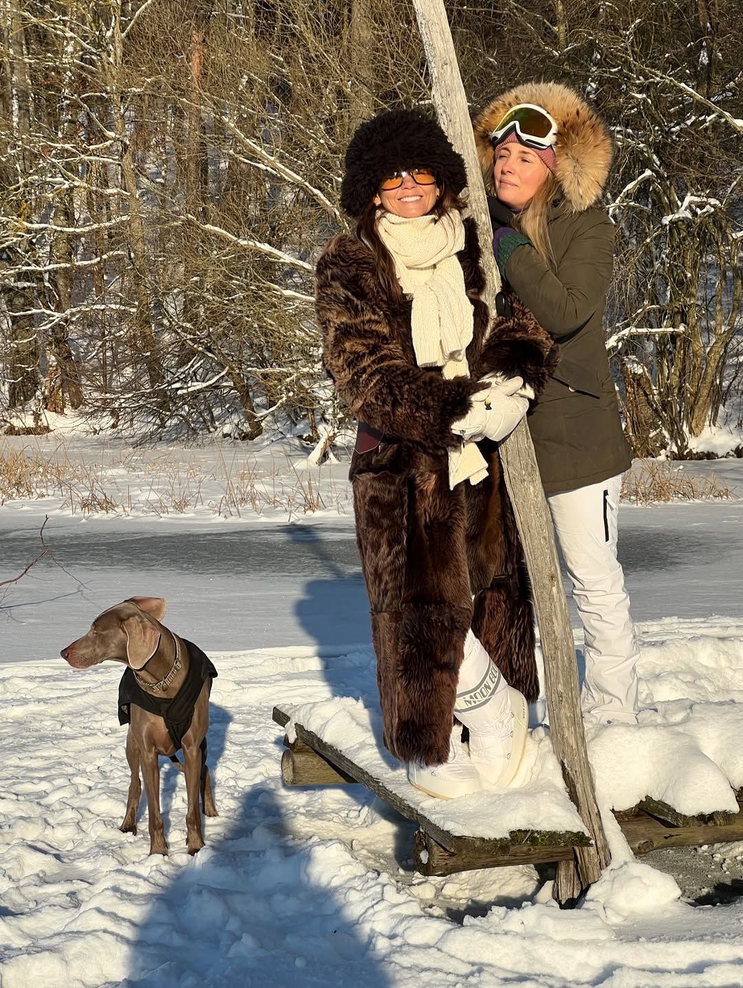 Kinga Rusin i Małgorzata Rozenek dokazują zimą na Mazurach