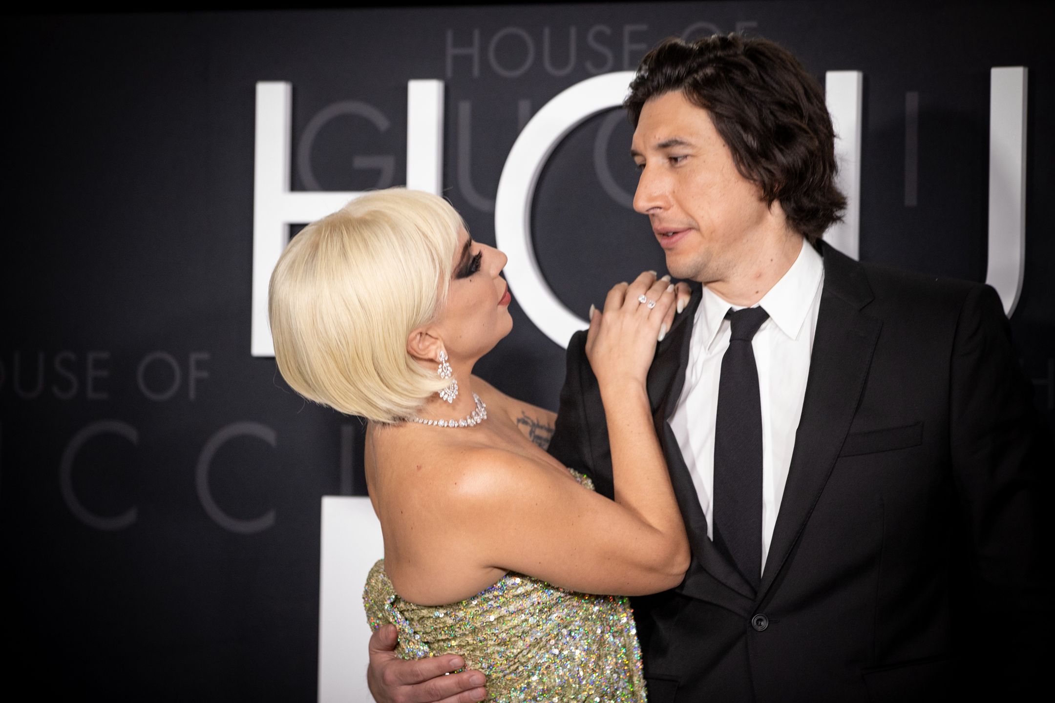 Lady Gaga i Adam Driver na premierze "House of Gucci" w Los Angeles