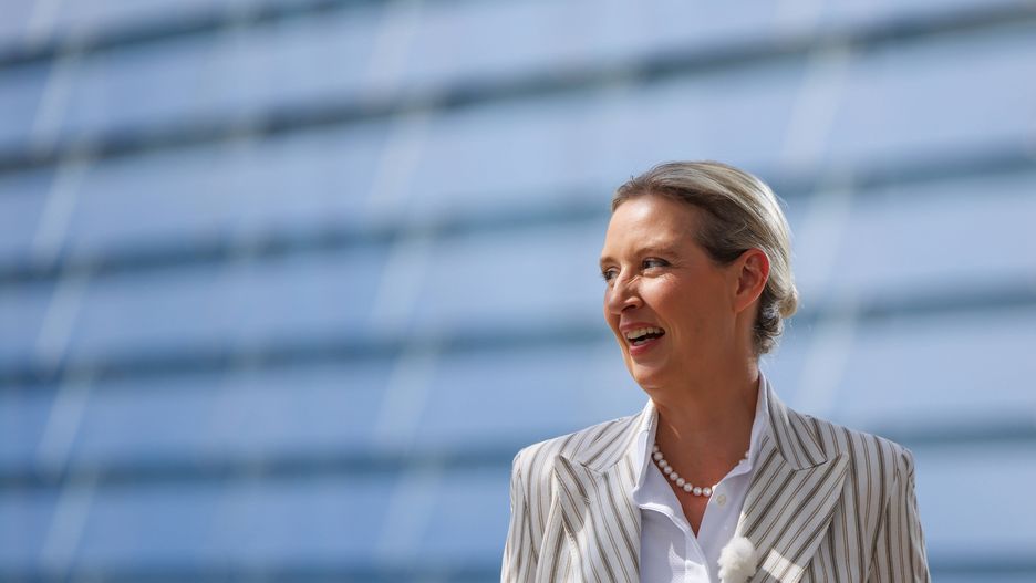 AfD party co-leader Alice Weidel attends summer interview in Berlin
epa12249569 Alice Weidel, co-leader of the Alternative for Germany (AfD) party, arrives to attend a summer interview with public broadcaster ARD in Berlin, Germany, 20 July 2025.  EPA/HANNIBAL HANSCHKE 
Dostawca: PAP/EPA.
HANNIBAL HANSCHKE
politician