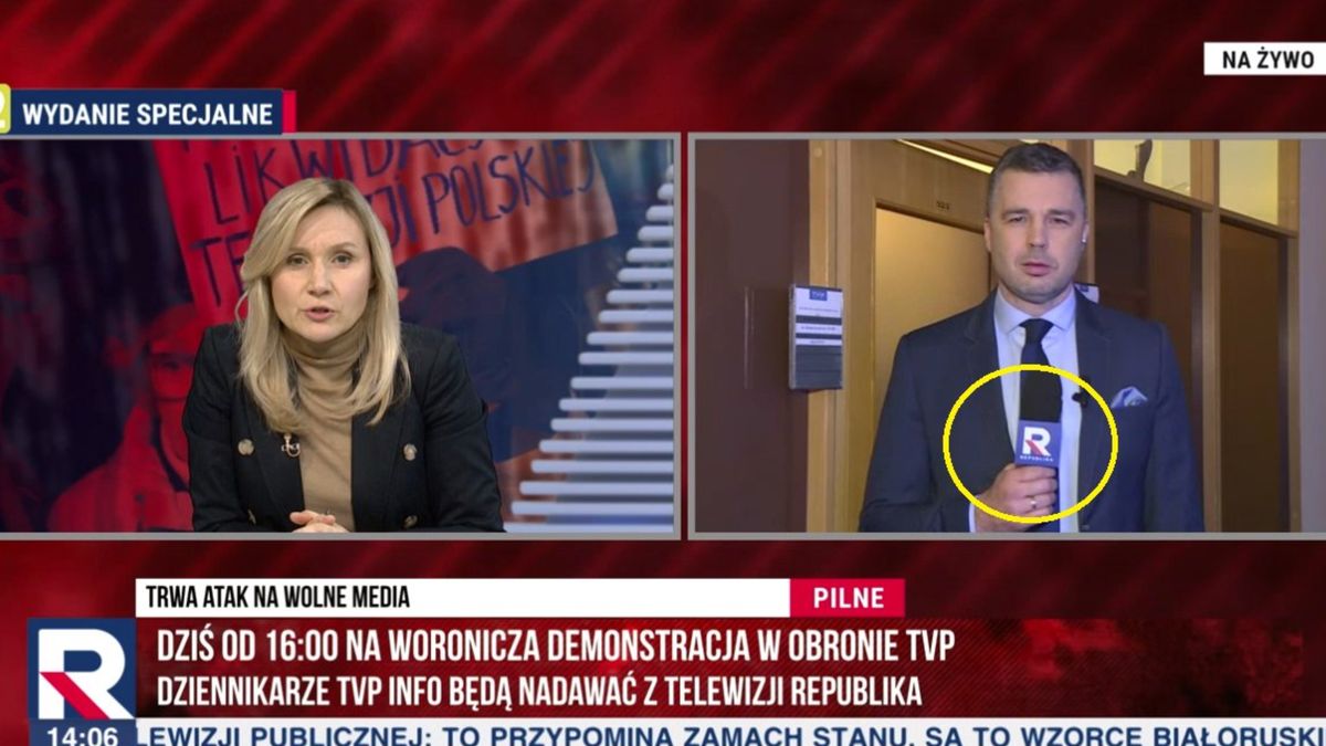 Michał Rachoń pojawił się z mikrofonem TV Republika