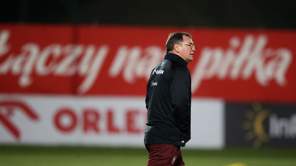 PAP / Jarek Praszkiewicz / Jan Urban w czasie treningu reprezentacji Polski