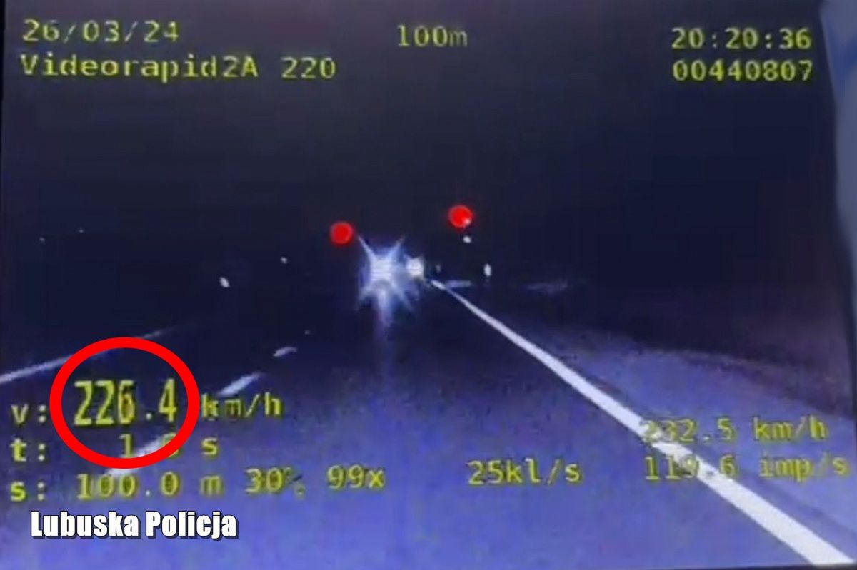 Jechał z prędkością 226 km/h na "krajówce"