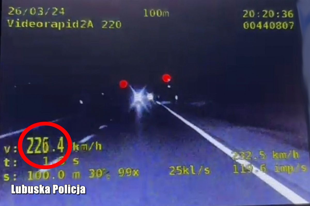 Obywatel Ukrainy jechał z prędkością 226 km/h na "krajówce"