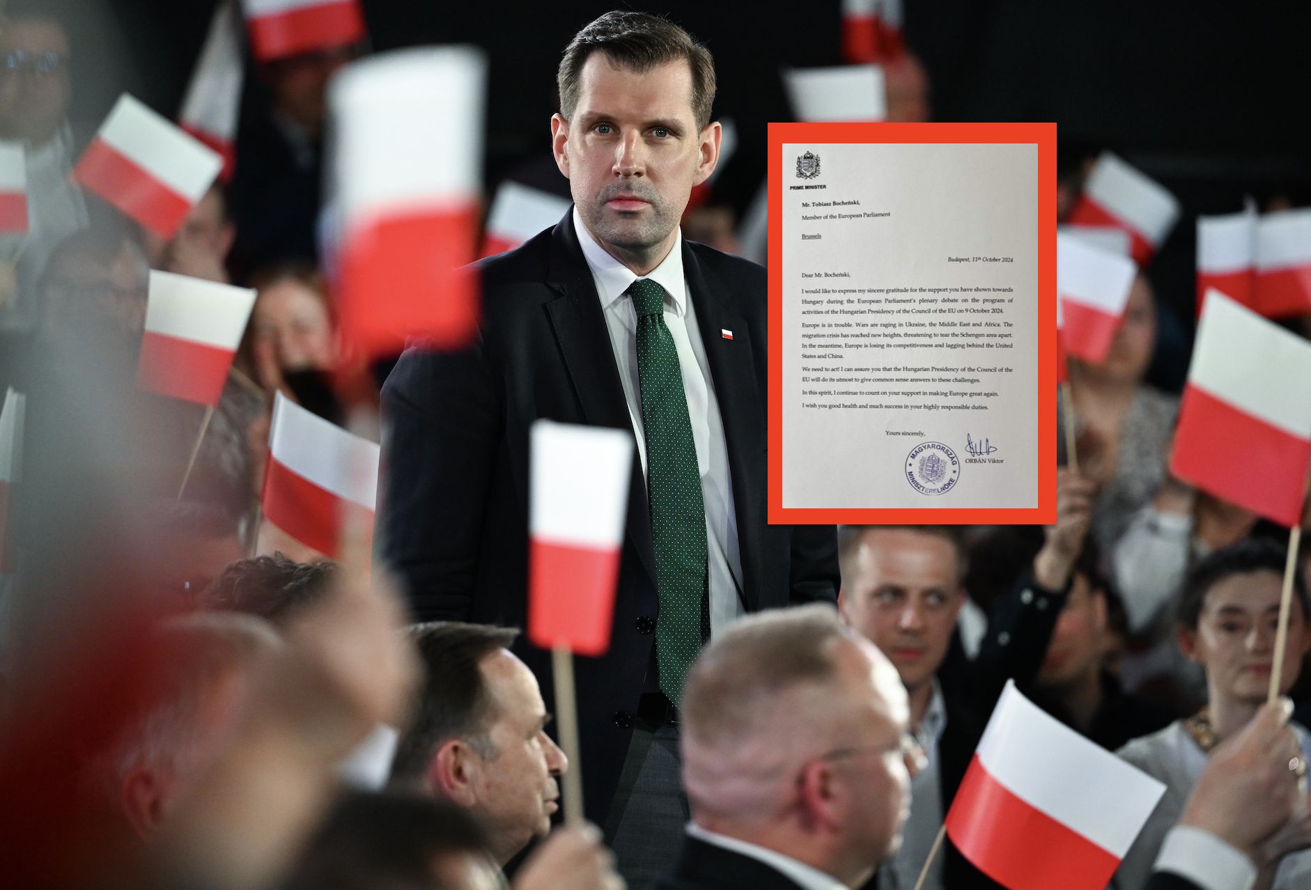 Pokazał, co dostał od Orbána. "Będę miał w pamięci"