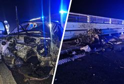 Z auta wypadł silnik. Uderzył w bariery z potężną siłą