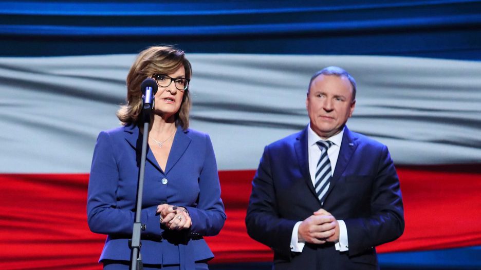 Marzena Paczuska z Jackiem Kurskim, do niedawna prezesem TVP