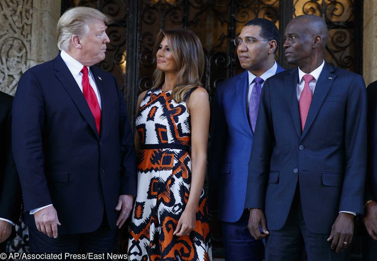 Melania Trump i Donald Trump na spotkaniu z karaibskimi politykami