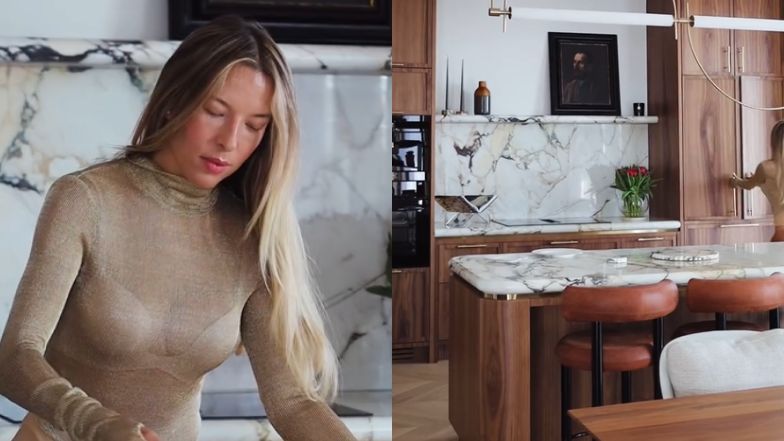 Chodakowska chwali się marmurową kuchnią ze złotymi akcentami