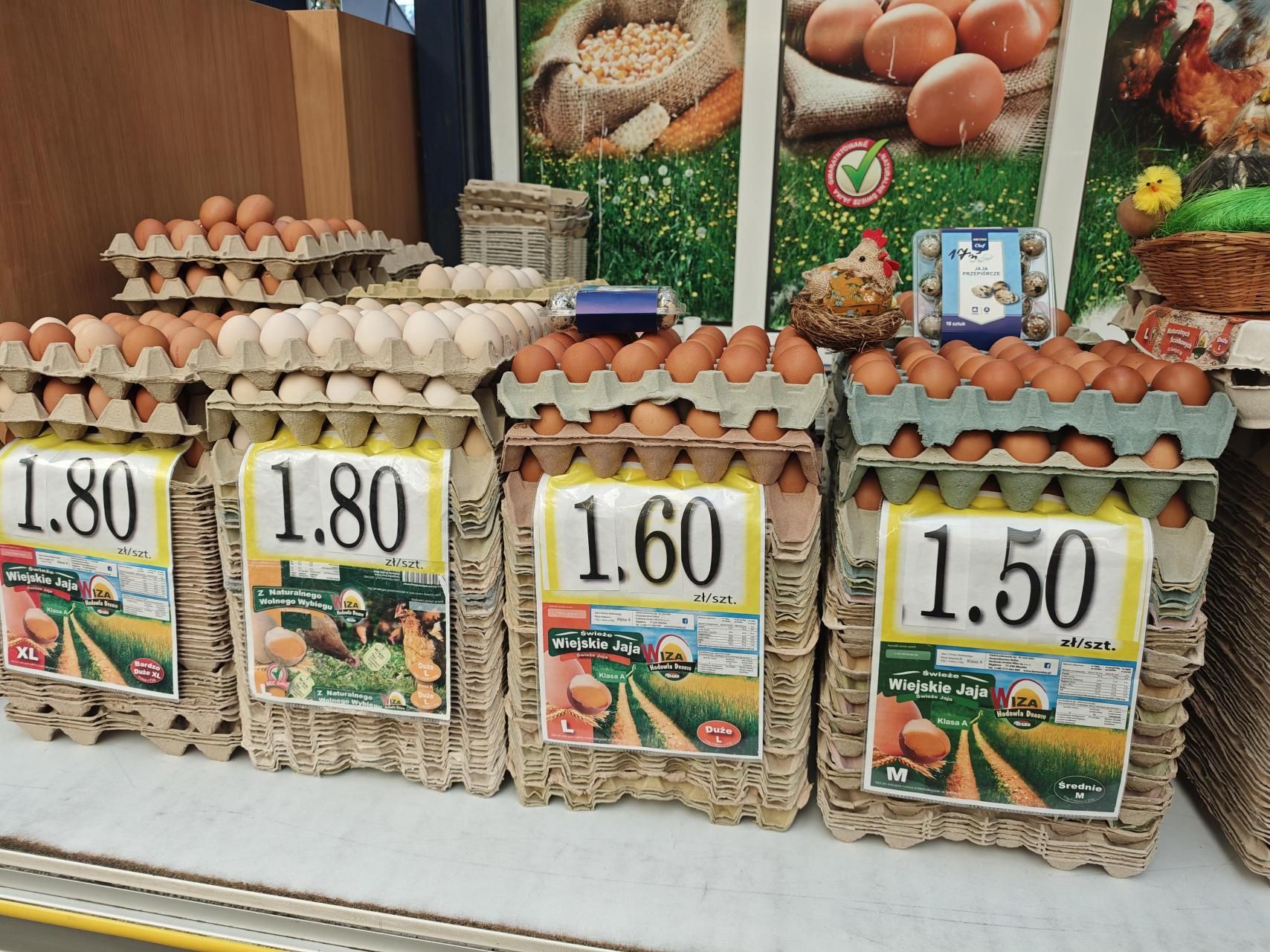Ceny jajek na hali targowej w Gdyni