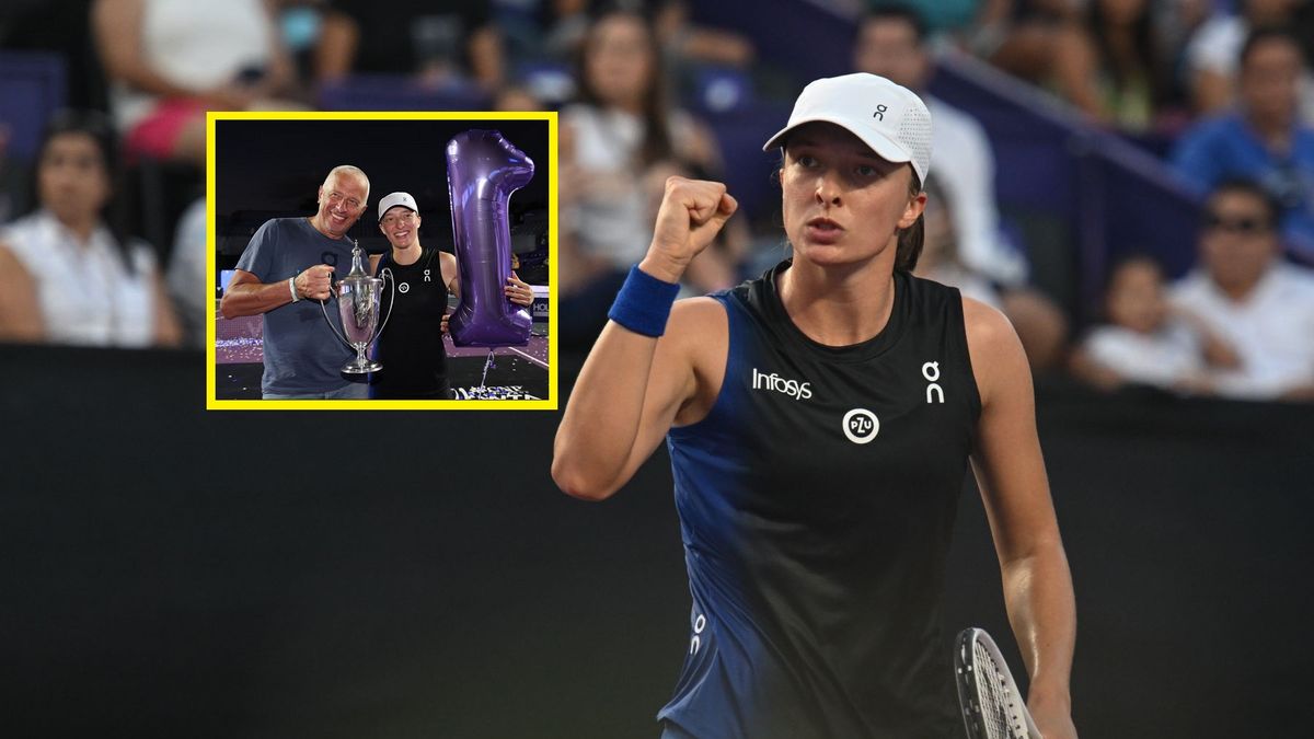 Getty Images / Artur Widak/NurPhoto - Matthew Stockman / Na zdjęciu: Iga Świątek, w ramce wraz z tatą Tomaszem 