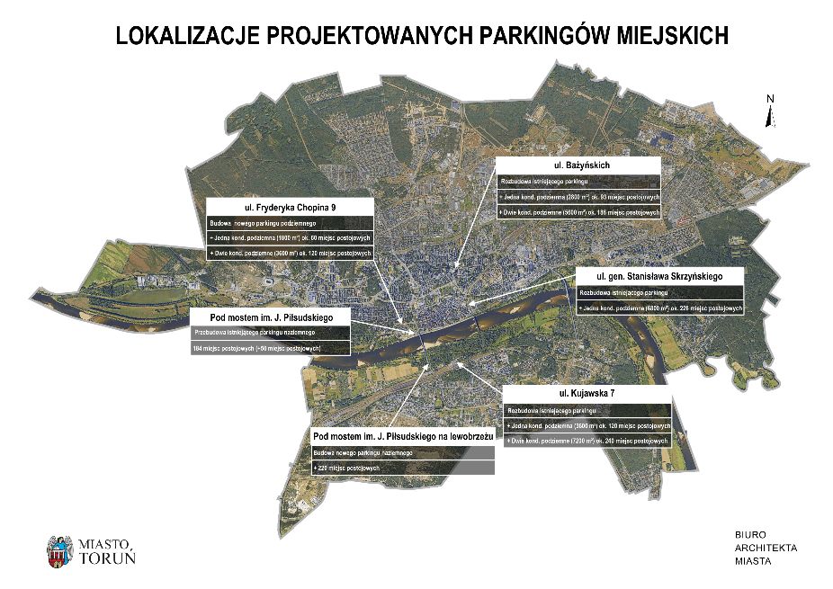 Lokalizacje planowanych parkingów
