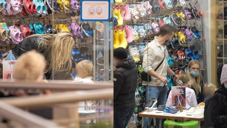 Barbara Kurdej-Szatan buszuje po centrum handlowym z mężem i dziećmi