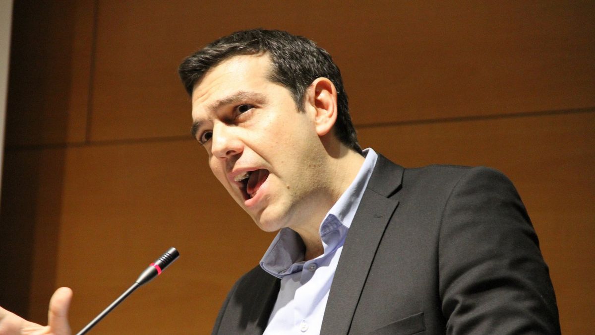 Skrajnie lewicowy premier Grecji Aleksis Cipras</br>