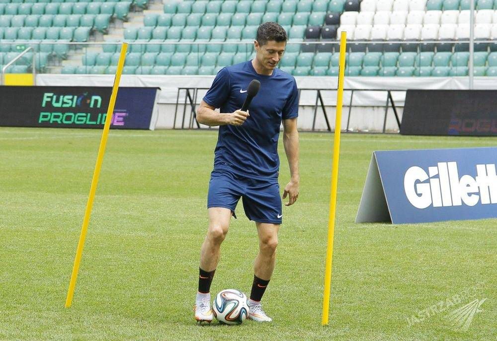 Robert Lewandowski, konferencja marki Gillette fot. AKPA