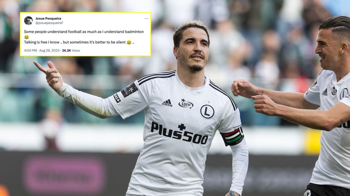 Materiały prasowe / Na głównym zdjęciu: Josue (Foto Olimpik/NurPhoto/Getty Images), w ramce: wpis Josue na Twitterze