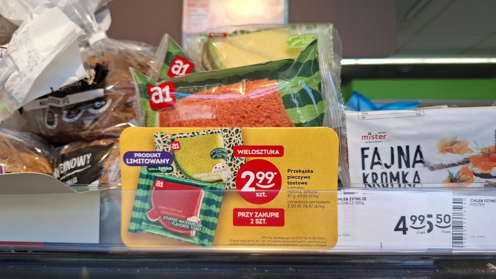 Cena nowych tostów owocowych w Żabce