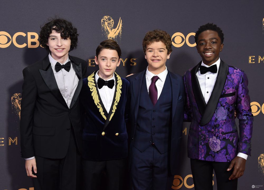 Finn Wolfhard, Noah Schnapp, Gaten Matarazzo, Caleb McLaughlin, Stranger Things - Emmy 2017